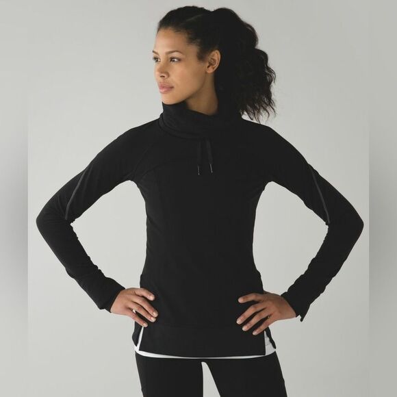 Lululemon Athletica Flurry Fighter Jacket Size 4 Black Cowl Neck Pullover Tech - Picture 1 of 7
